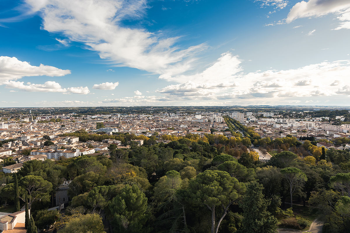 Vue panoramique de Nîmes